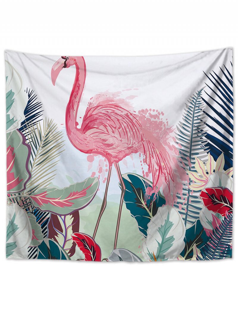 Wall Hanging Flamingo Drukowane Gobeliny Dekoracja Pokoju Art Rośliny Tropikalne Mata Do Jogi