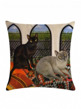 Wzór Zwierzęcy Poszewka Na Poduszkę Dekoracyjna Kot Na Sofa Pokrowiec Na Krzesło Na Home Decoration