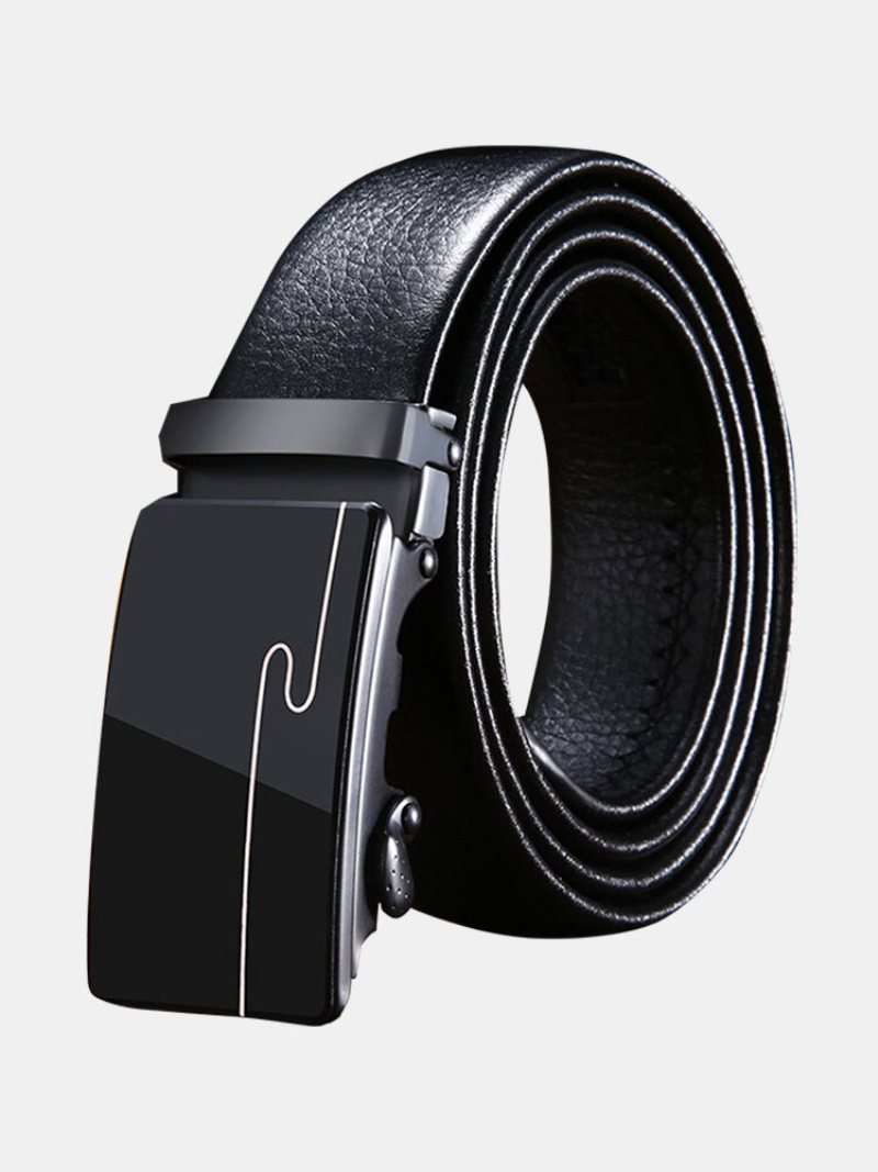 Męski Skórzany Akrylowy Automatyczny Pasek Odporny Na Zarysowania Business Casual Belt