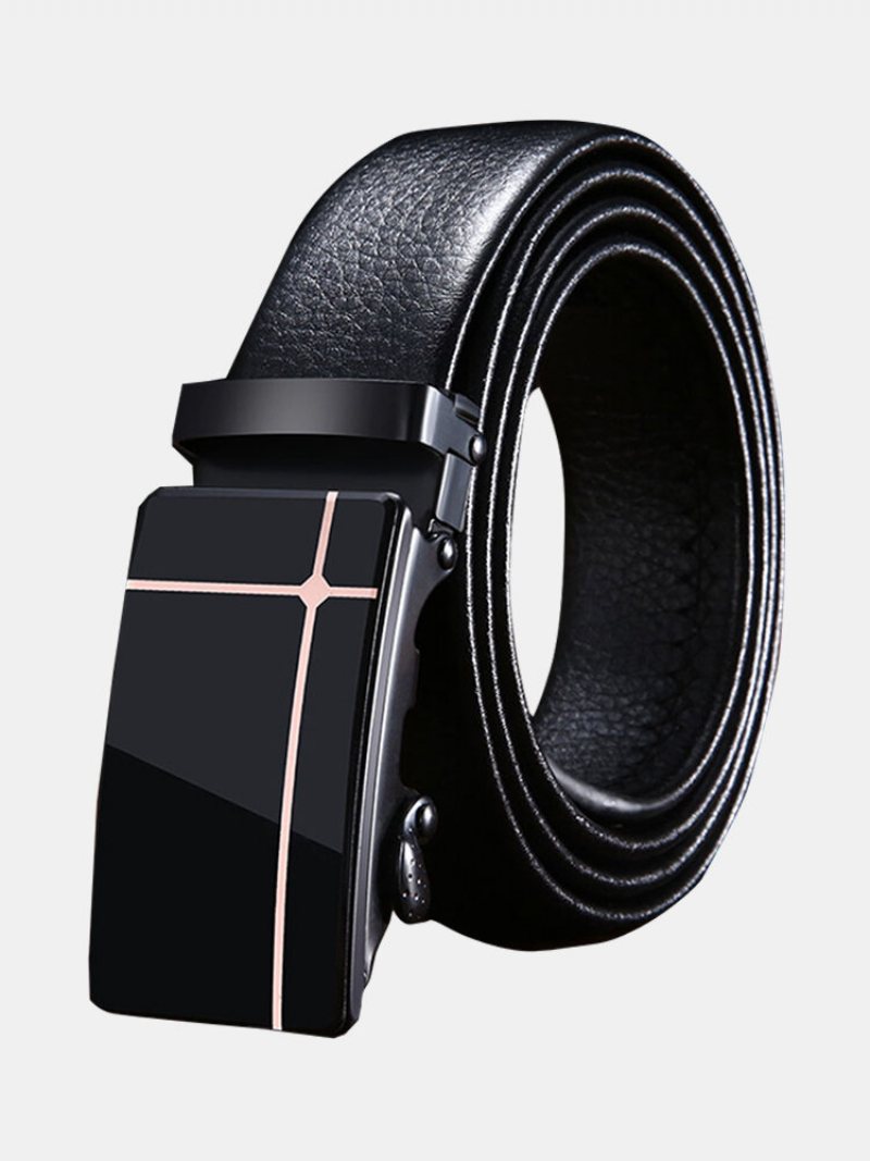 Męski Skórzany Akrylowy Automatyczny Pasek Odporny Na Zarysowania Business Casual Belt