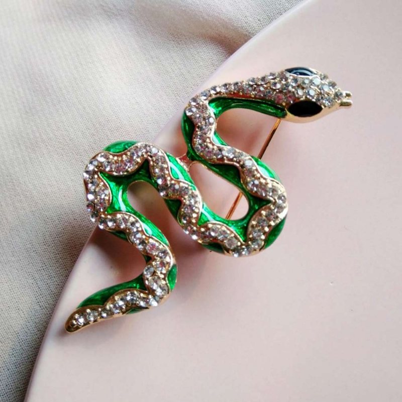 Dainty Alloy Oil-spot Glaze Snake Model Broszka Dla Kobiet Ladies