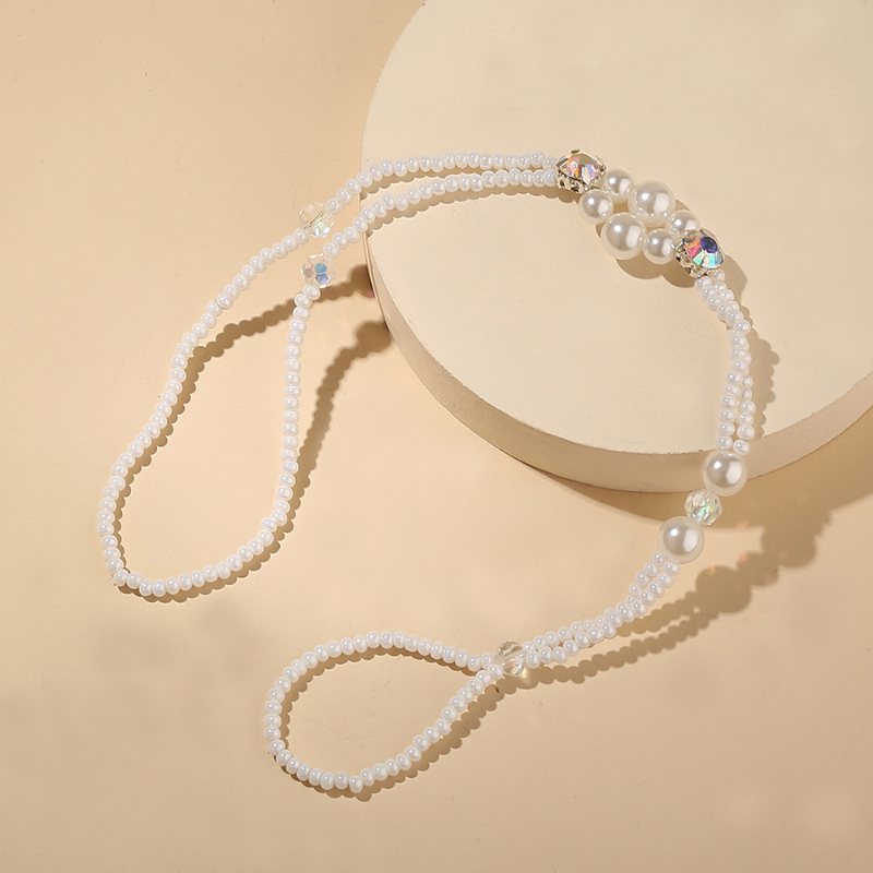 Summer Fresh Pearl Diamond Crystal Zroszony Anklet Beach Prosty Seksowny Łańcuszek Na Palce