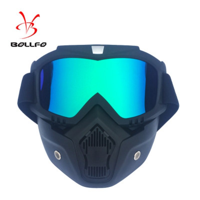 Bollfo Harley Retro Maska Na Twarz Gogle Motocrossowe Taktyczne Wiatroodporne Okulary