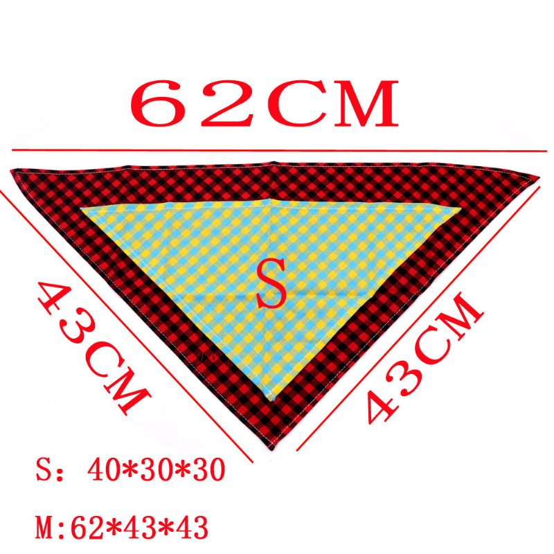 1 Pc Pet Trójkąt Ręcznik Pies Kot Klasyczne Kraty Śliniaki Pet Szalik Biżuteria