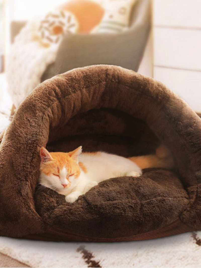 2 Kolory Zagęszczony Aksamitny Śpiwór Dla Zwierząt Hodowla Puppy Cat Warm Cave Bed