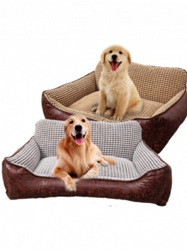 4 W 1 Luksusowa Skórzana Sofa Rozkładana Z Kocem Cusion Dog Cat Sleeping Kennel Four Seasons