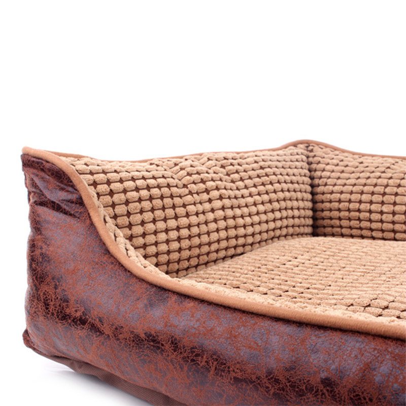 4 W 1 Luksusowa Skórzana Sofa Rozkładana Z Kocem Cusion Dog Cat Sleeping Kennel Four Seasons