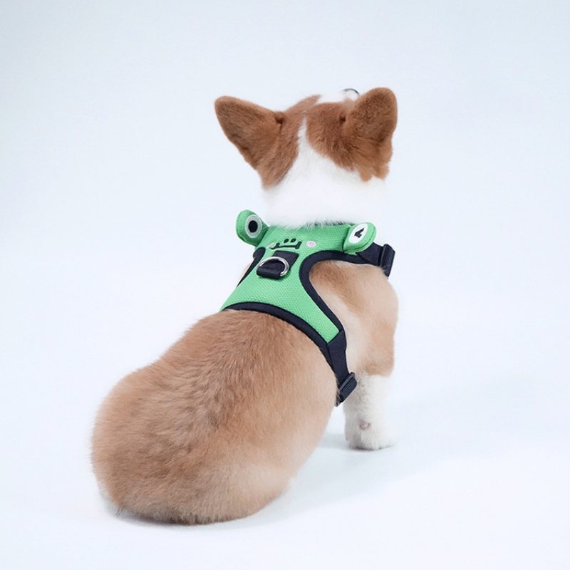 Cute Frog Dog Pasek Na Klatkę Piersiową Corgi Walka Kamizelka Trakcyjna Dla Zwierząt Domowych