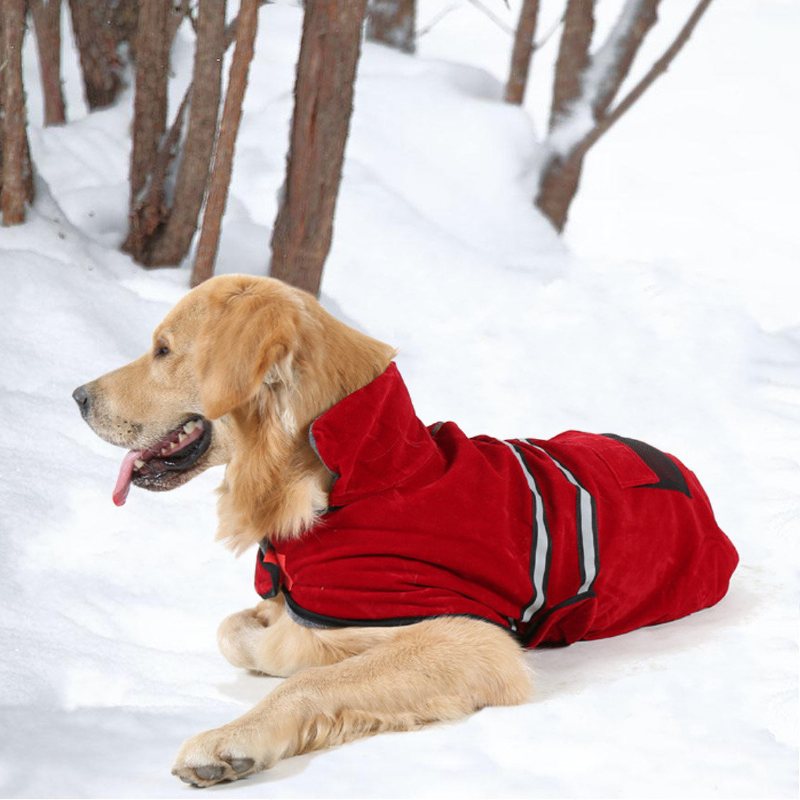 Dog Pet Outdoor Winter Wodoodporny Płaszcz Przeciwdeszczowy Kurtka Z Polaru Odblaskowy Sejf