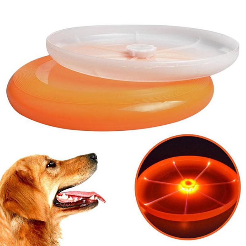 Flying Led Glow Disc Light Up Flashflight Night Outdoor Pet Dog Toys