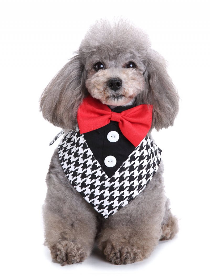 Formalne Muszki Dla Psa Tuxedo Bandana Collar Z Bowtie Regulowana Apaszka Na Imprezę