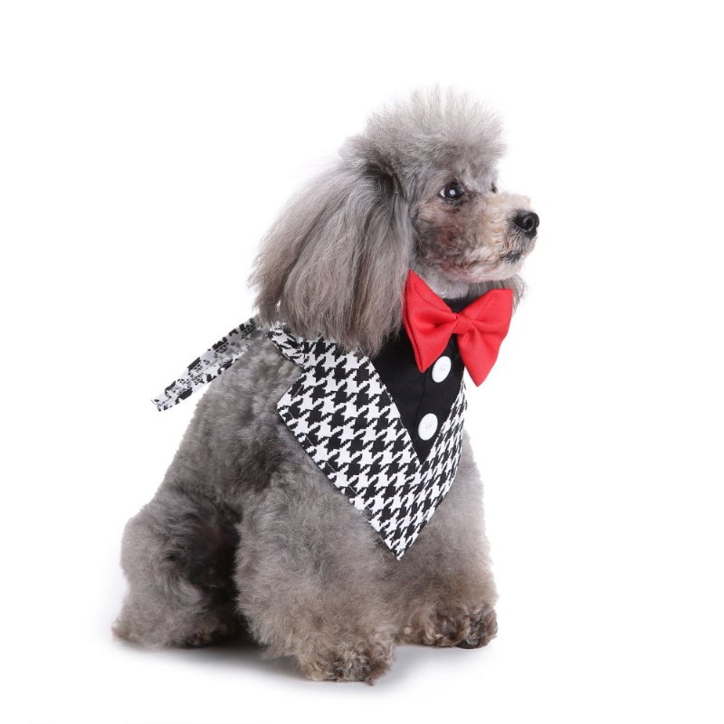 Formalne Muszki Dla Psa Tuxedo Bandana Collar Z Bowtie Regulowana Apaszka Na Imprezę