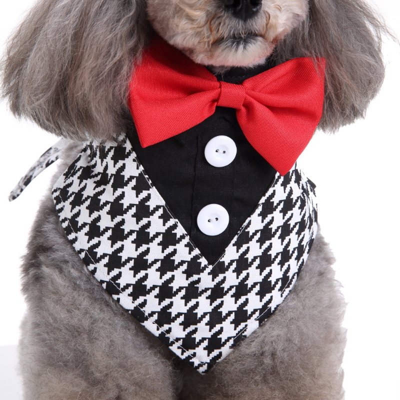 Formalne Muszki Dla Psa Tuxedo Bandana Collar Z Bowtie Regulowana Apaszka Na Imprezę