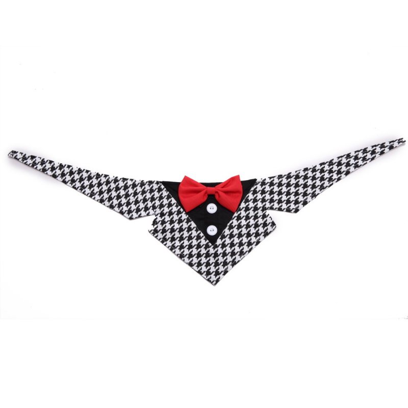 Formalne Muszki Dla Psa Tuxedo Bandana Collar Z Bowtie Regulowana Apaszka Na Imprezę