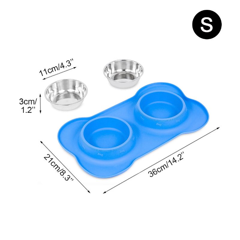 Miski Dla Psów I Kotów Ze Stali Nierdzewnej Bez Wycieków Mata Silikonowa Naczynie Na Karmę Dla Zwierząt Domowych