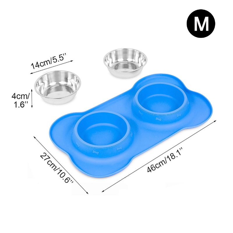 Miski Dla Psów I Kotów Ze Stali Nierdzewnej Bez Wycieków Mata Silikonowa Naczynie Na Karmę Dla Zwierząt Domowych