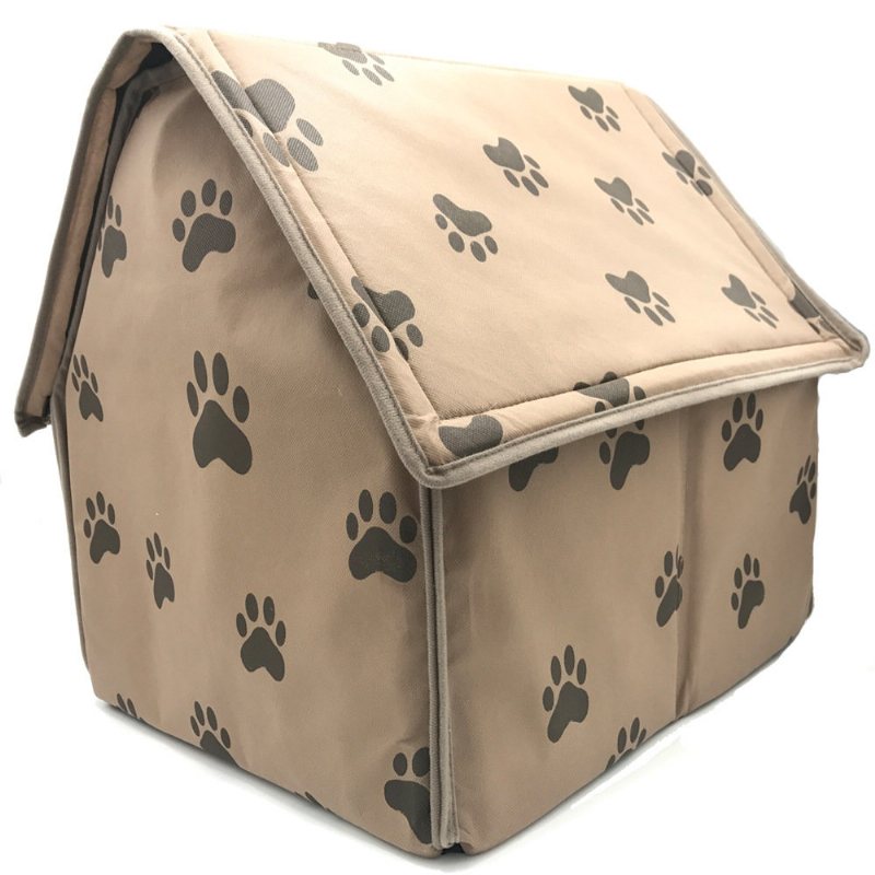 Paw Pattern Składana Tkanina Pet Dog Cave House Anti-scratch Puppy Boxes