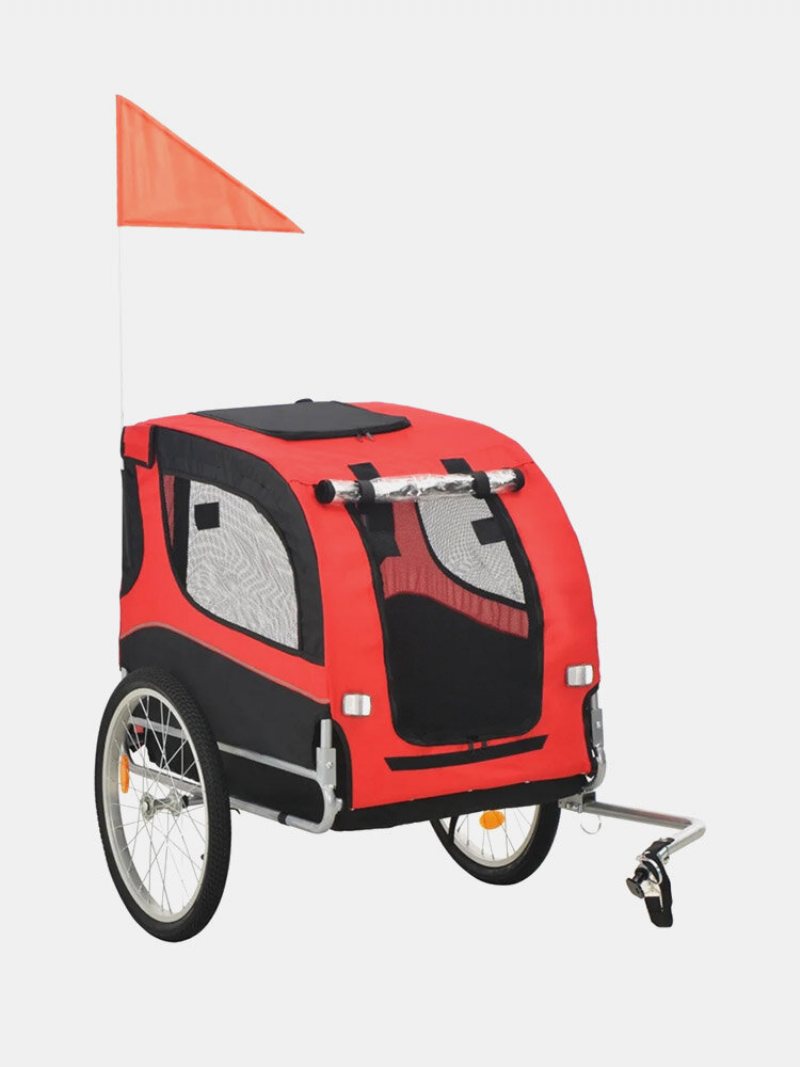 Pet Bike Trailer Transporter Dla Psów I Zwierząt Domowych Z Trwałą Ramą Oddychająca Siatka Ochronna Pet Cart Łatwy Montaż Mocne Łożysko