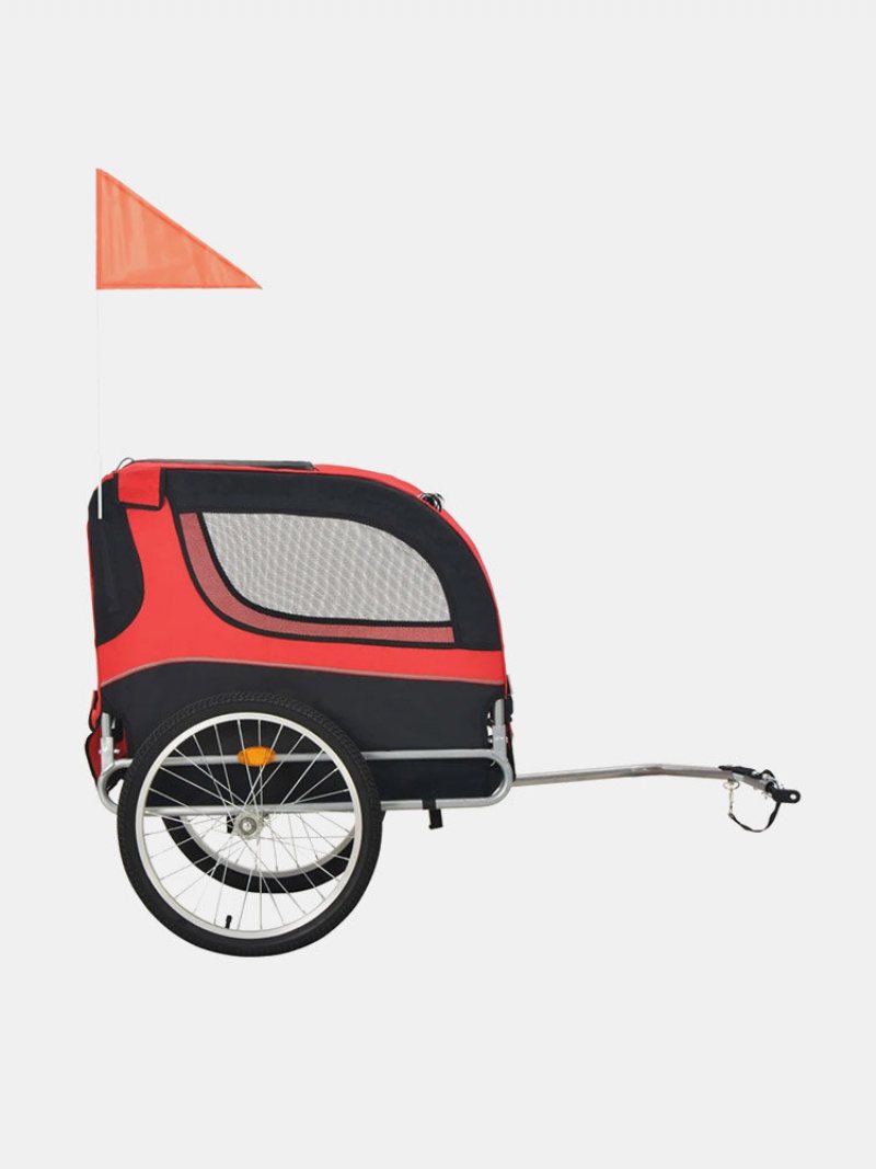 Pet Bike Trailer Transporter Dla Psów I Zwierząt Domowych Z Trwałą Ramą Oddychająca Siatka Ochronna Pet Cart Łatwy Montaż Mocne Łożysko