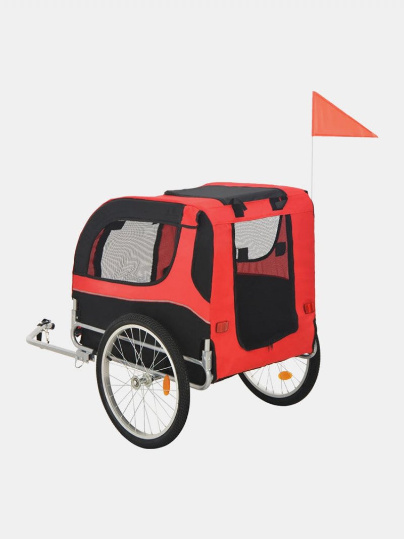 Pet Bike Trailer Transporter Dla Psów I Zwierząt Domowych Z Trwałą Ramą Oddychająca Siatka Ochronna Pet Cart Łatwy Montaż Mocne Łożysko