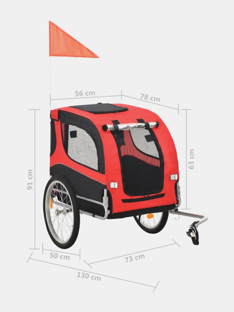 Pet Bike Trailer Transporter Dla Psów I Zwierząt Domowych Z Trwałą Ramą Oddychająca Siatka Ochronna Pet Cart Łatwy Montaż Mocne Łożysko