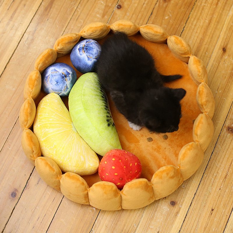 Pet Dog Cat Talerz Na Owoce Jajko Pad Mat Puppy Fruit Bed Z Owocowymi Zabawkami