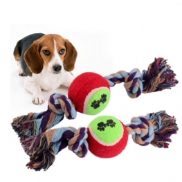 Pet Dog Double Rope Knot Ball Bawełniana Lina Dla Psów Koty Zgrzytanie Zębami Odporna Na Zgryz Pet Ropet Toy