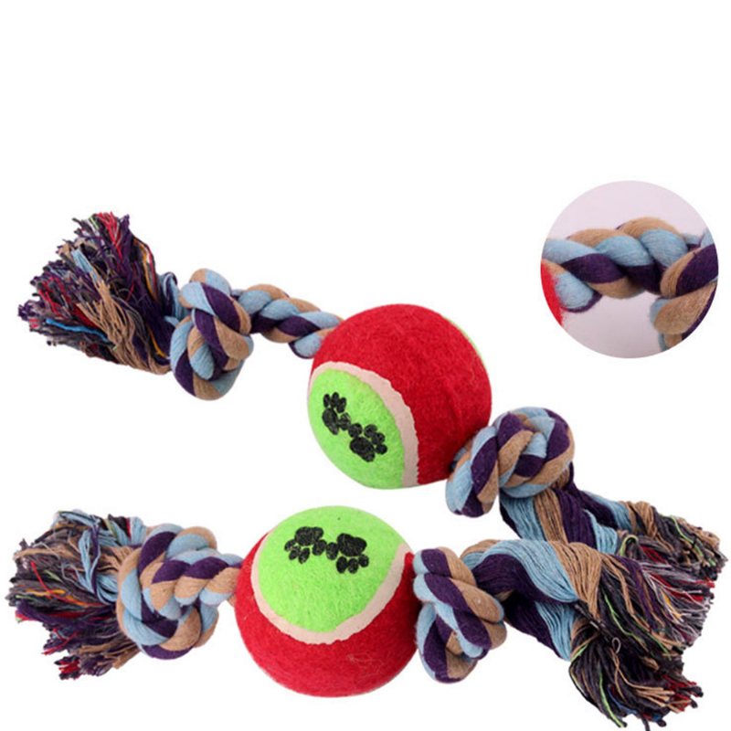 Pet Dog Double Rope Knot Ball Bawełniana Lina Dla Psów Koty Zgrzytanie Zębami Odporna Na Zgryz Pet Ropet Toy