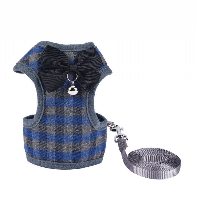 Pet Dog Plaid Vest Pasek Na Klatkę Piersiową Wygodna Oddychająca Suknia Wieczorowa Smycz