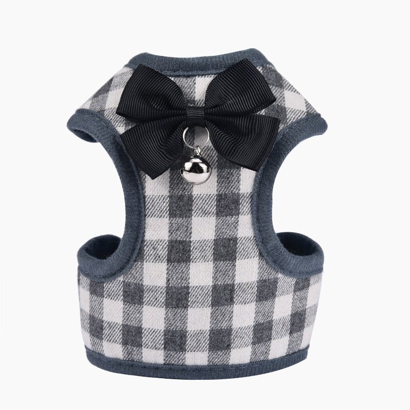 Pet Dog Plaid Vest Pasek Na Klatkę Piersiową Wygodna Oddychająca Suknia Wieczorowa Smycz