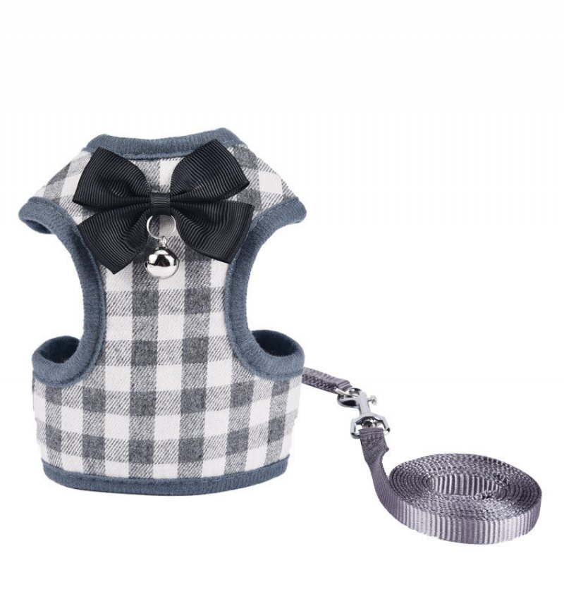 Pet Dog Plaid Vest Pasek Na Klatkę Piersiową Wygodna Oddychająca Suknia Wieczorowa Smycz