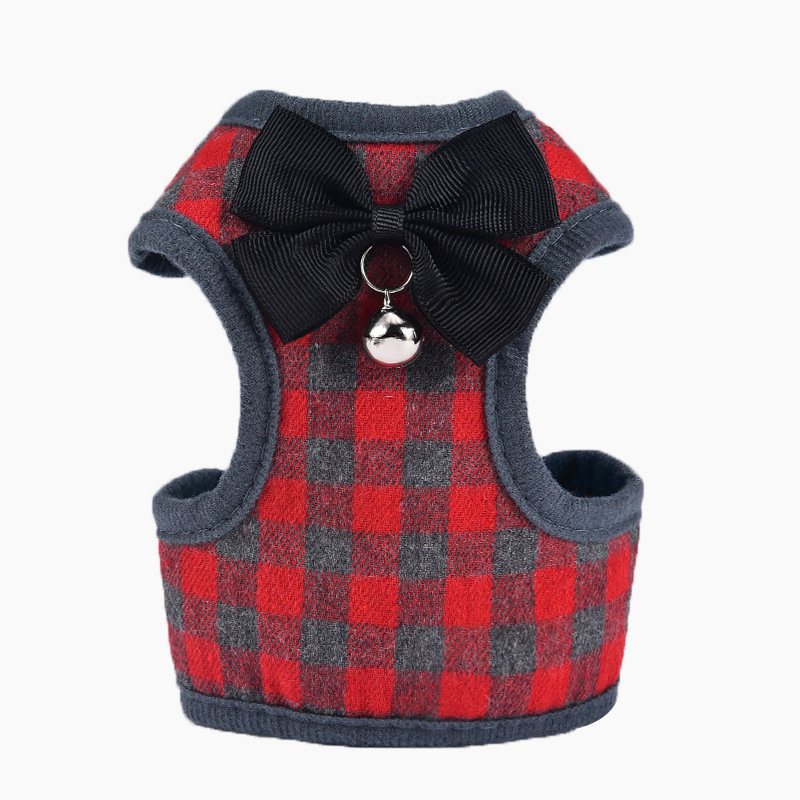 Pet Dog Plaid Vest Pasek Na Klatkę Piersiową Wygodna Oddychająca Suknia Wieczorowa Smycz