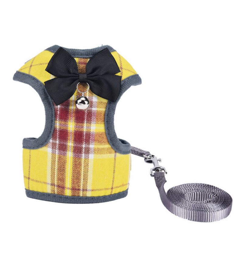 Pet Dog Plaid Vest Pasek Na Klatkę Piersiową Wygodna Oddychająca Suknia Wieczorowa Smycz