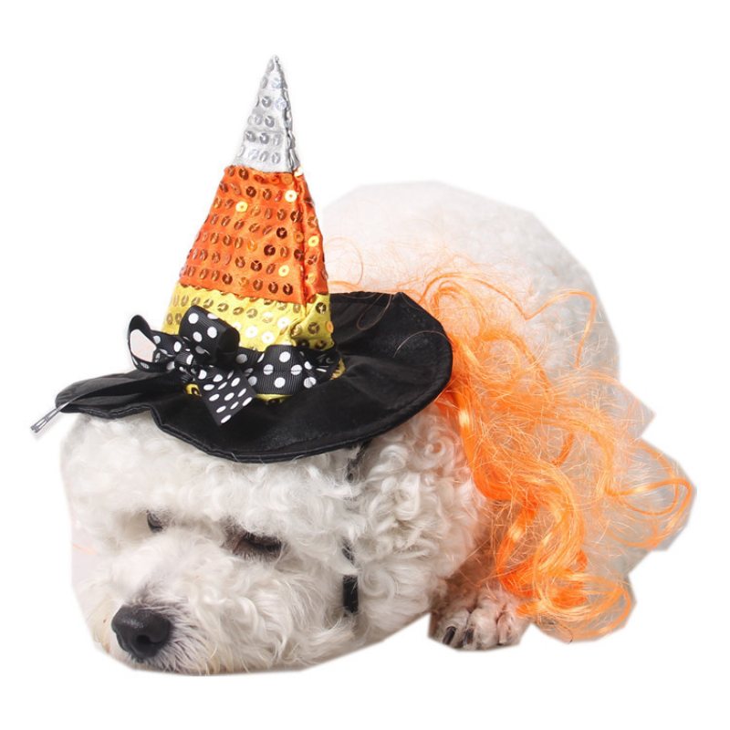 Pet Halloween Supplies Flower Pet Accessories Holiday Prom Decoration Hat Wizard Angular Hat