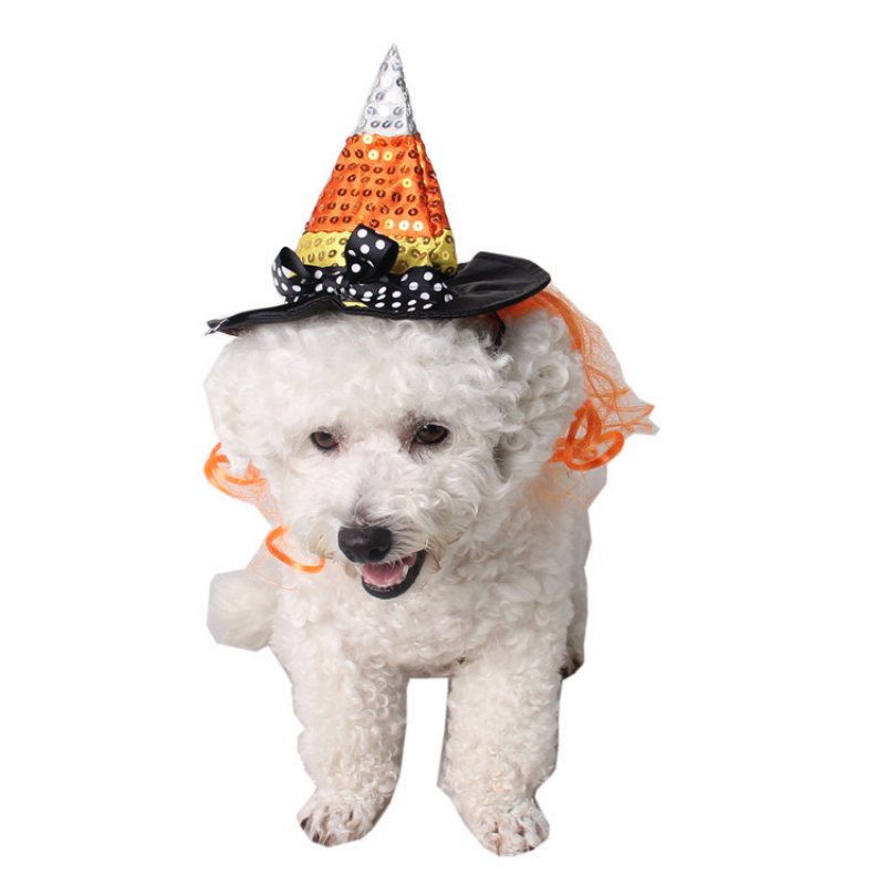 Pet Halloween Supplies Flower Pet Accessories Holiday Prom Decoration Hat Wizard Angular Hat