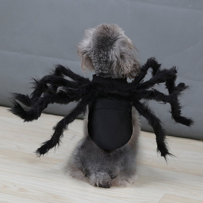 Pet Halloween Zabawny Pająk Ubrania Kot Pies Horror Symulacja Pluszowy Transformacja Party Dress