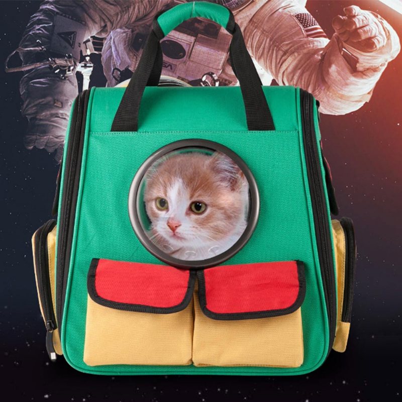 Pet Portable Torebka Płócienny Plecak Space Cat Stylowy Poręczny Z Zamkiem Błyskawicznym Do Użytku Na Zewnątrz