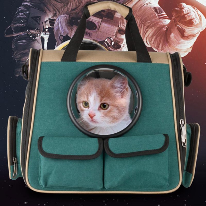 Pet Portable Torebka Płócienny Plecak Space Cat Stylowy Poręczny Z Zamkiem Błyskawicznym Do Użytku Na Zewnątrz