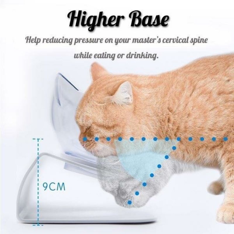 Podwójna Miska Dla Kota Z Podwyższoną Podstawą Platforma Pochylona O 15° Karmniki Dla Kotów Miski Na Karmę I Wodę Zmniejszają Ból Szyi U I Małych Psów