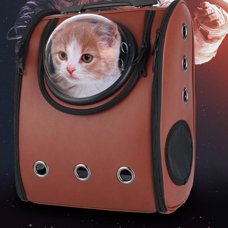 Pu Portable Space Pet Backpack Z Tyłem W Kształcie Litery U Z Trójwymiarową Wentylacją Dla Szczeniaka Cat Dog