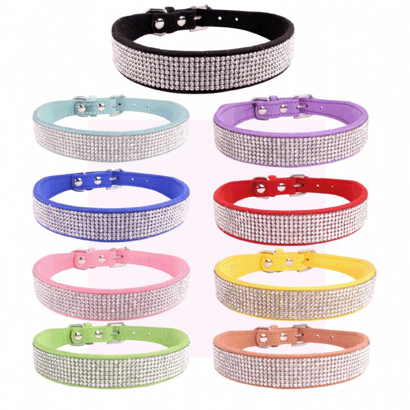 Shiny Rhinestone Hot Diamond Pet Collar Mikrofibra Trwała Obroża Dla Psa Miękka I Wygodna Dla Kota