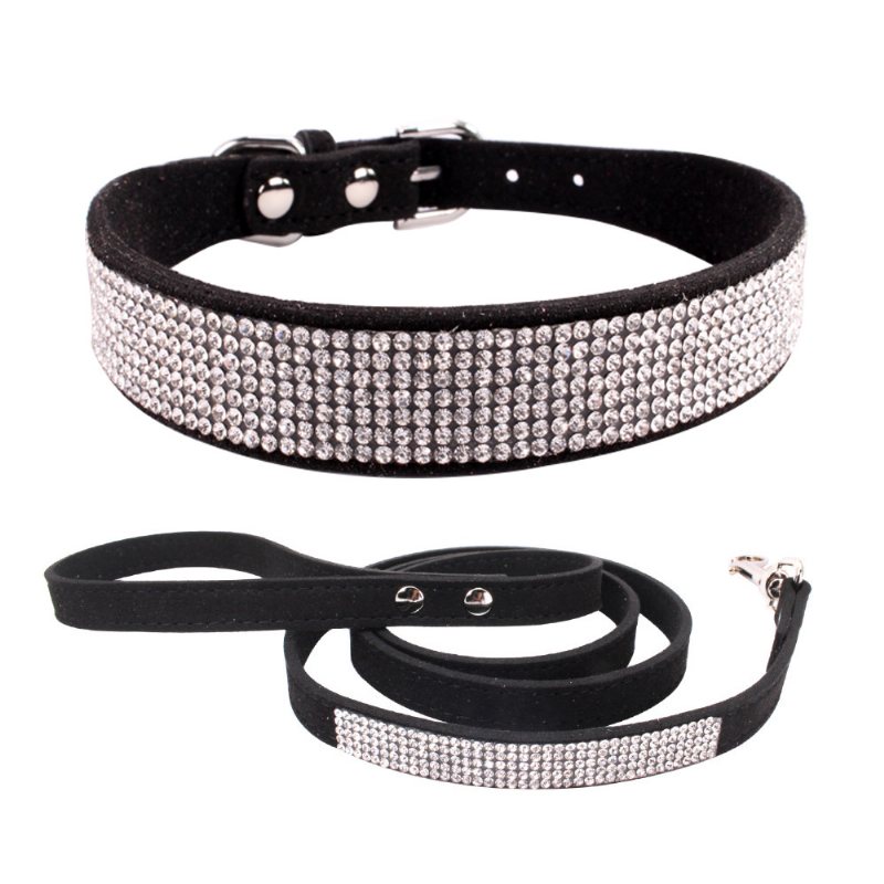 Shiny Rhinestone Hot Diamond Pet Collar Mikrofibra Trwała Obroża Dla Psa Miękka I Wygodna Dla Kota