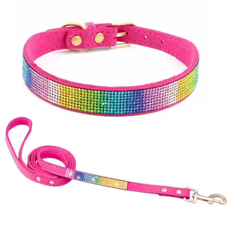 Shiny Rhinestone Hot Diamond Pet Collar Mikrofibra Trwała Obroża Dla Psa Miękka I Wygodna Dla Kota