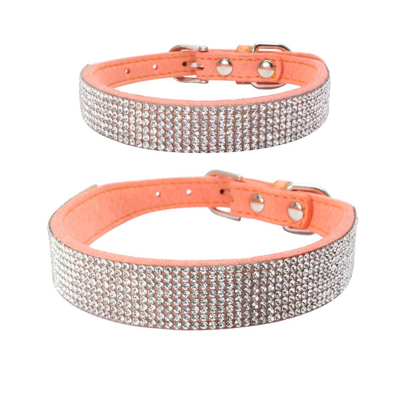 Shiny Rhinestone Hot Diamond Pet Collar Mikrofibra Trwała Obroża Dla Psa Miękka I Wygodna Dla Kota