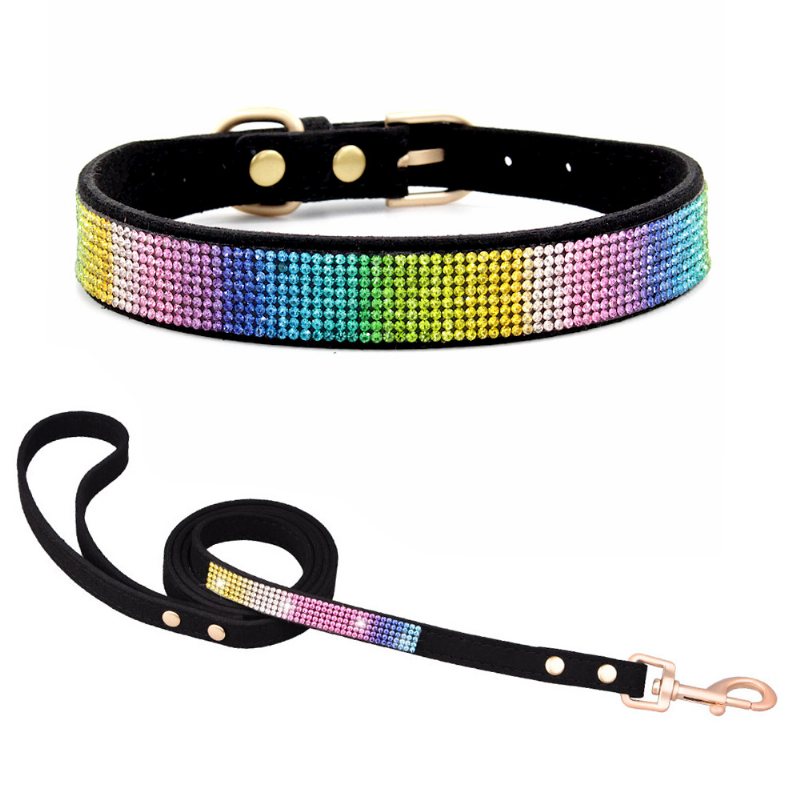 Shiny Rhinestone Hot Diamond Pet Collar Mikrofibra Trwała Obroża Dla Psa Miękka I Wygodna Dla Kota