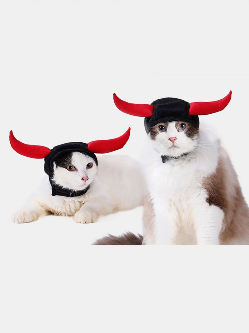 Świąteczne Artykuły Dla Zwierząt Cat Pet Headgear Cat Puppy Rogi Transformacja Kapelusz Chustka Na Głowę