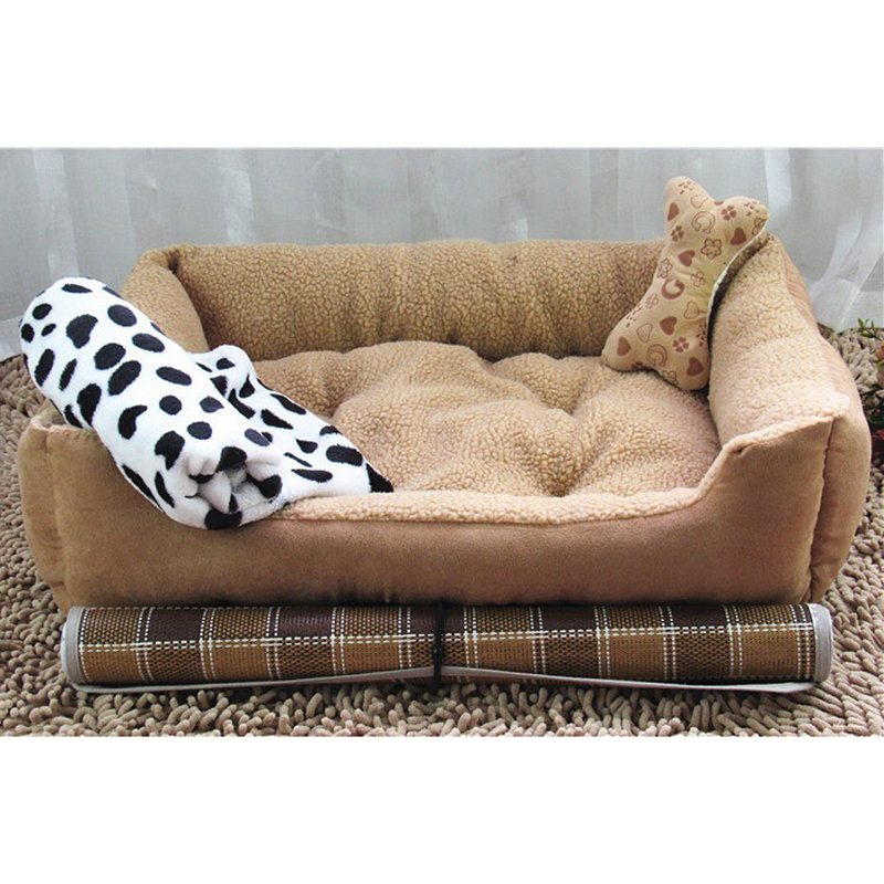 Zamszowa Pluszowa Sofa Dla Psa Kennel Puppy Winter Warm Couch Dla Dużego Psa