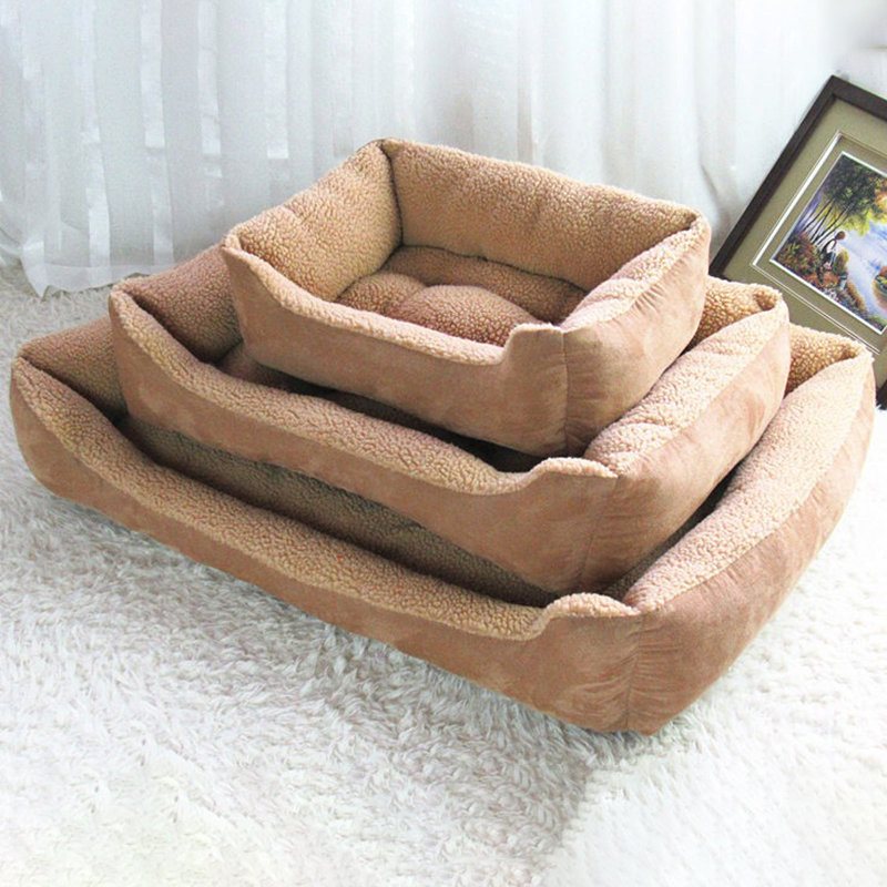 Zamszowa Pluszowa Sofa Dla Psa Kennel Puppy Winter Warm Couch Dla Dużego Psa